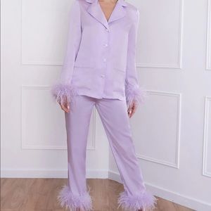 NWT Nadine Merabi Lavender Feather Pajamas